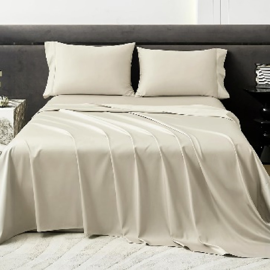 Pure Cotton Solid Color Double Bed Sheet Set